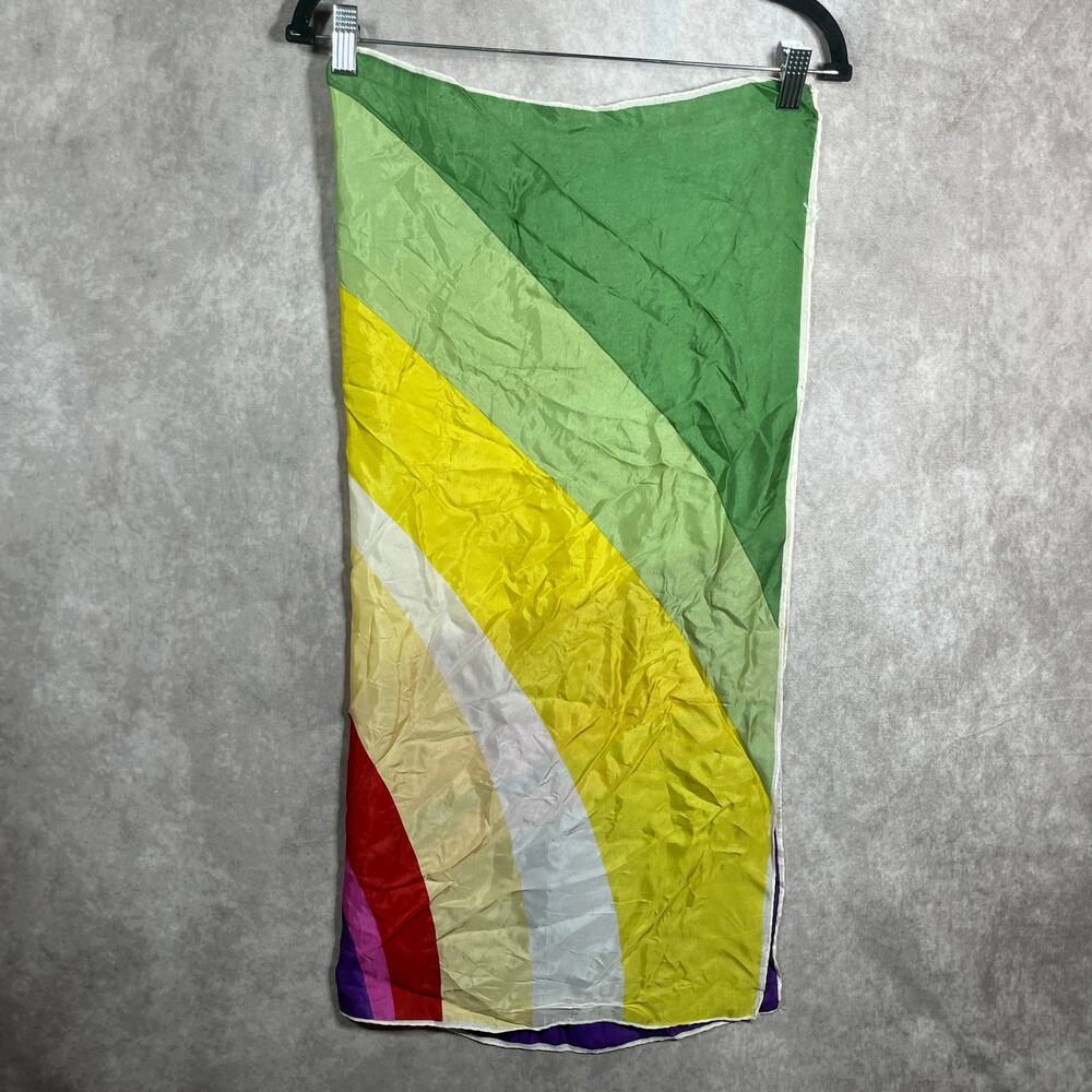 Paoli Scarf Womens One Size Rainbow Striped Square Lightweight Multifunctional
